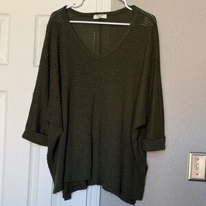 Women’s Zenana Oversize Dark Green Knit Sweater S/M